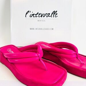 L’Intervalle Leather Sandals - Fuchsia Pink